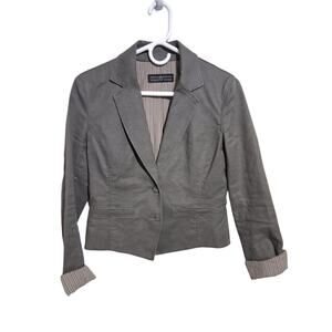 Peruvian Connection Cotton Linen Blend Women's size 6 Cropped Luxury Blazer